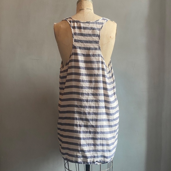 JCrew Linen & Cotton Striped Racerback Tank Tunic Coverup Size XL - Picture 2 of 8